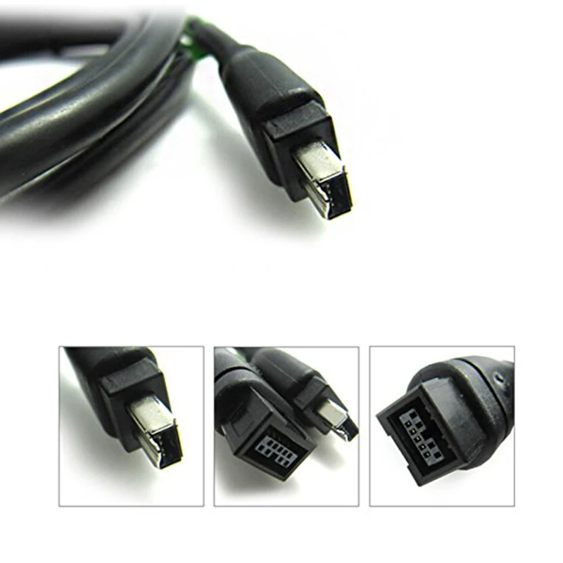 Черный IEEE 1394 Firewire 800 в Firewire 400 кабель, 9 Pin/4 Pin мужской/мужской 10 футов