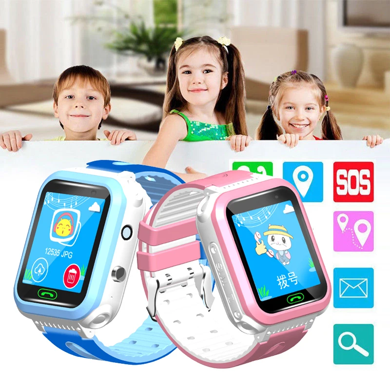 S10 Children Smart Watch Camera Lighting Touch Screen GPS Tracker SOS Call LBS Tracking Location Finder Kids Baby Smart Watch