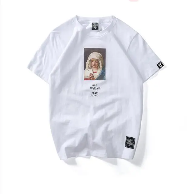 

High quality Fashion Stylist Style Tee men's cotton printing short sleeve T-shirt High Street Hip hop Punk Style Casual T-shirt