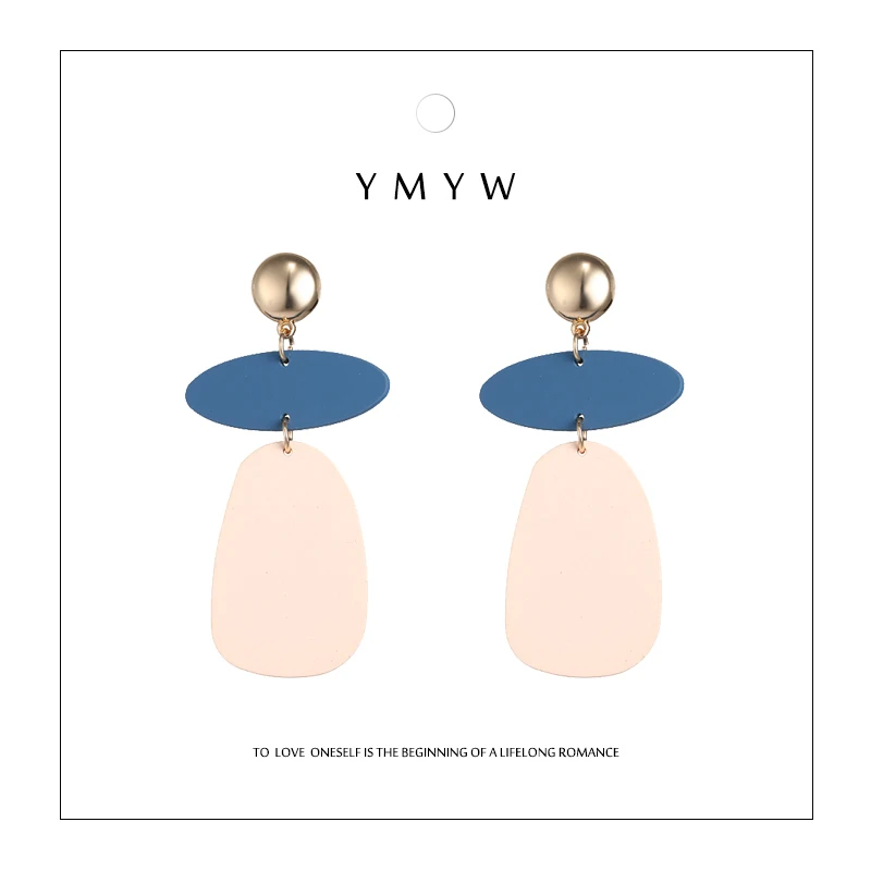 

YMYW Fashion Romantic Simple Geometric Dangle Drop Earrings Metal Zinc Alloy Lady Party Charms Pendientes Orecchini Donna Gift