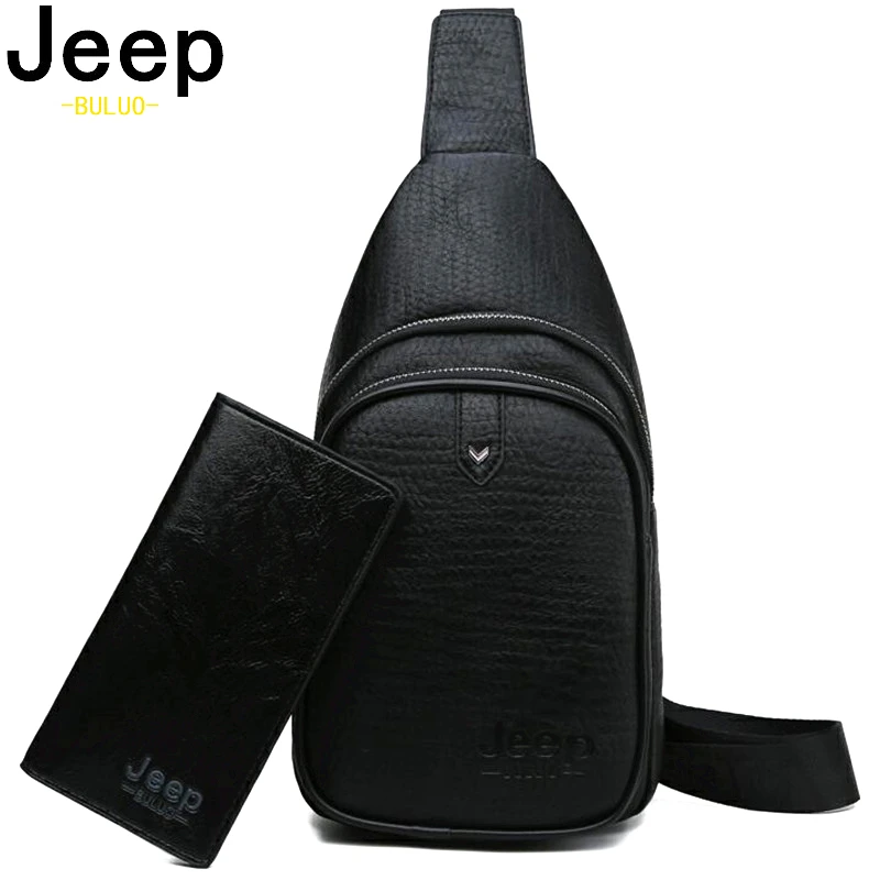 

JEEP BULUO Crossbody Bags Men Fashion Casual Chest Pack Short Trip Messengers Chest Bag Water Repellent Shoulder Bag Male Young