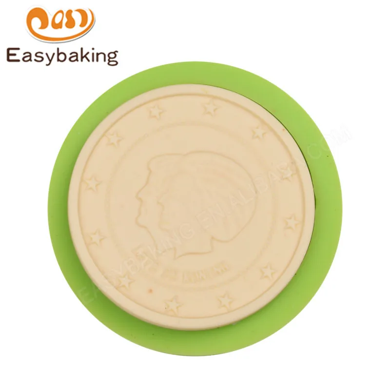 ES-6322 Coin Shape Fondant Silicone Molds for Chocolate Candy and Cake Decorating