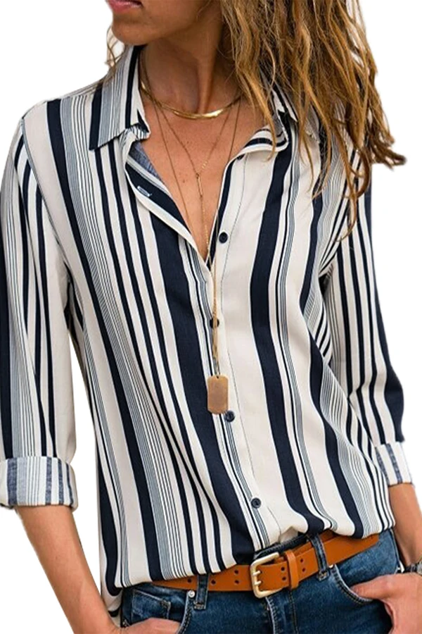 White-Navy-Striped-Modern-Women-Shirt-LC251389-1-1