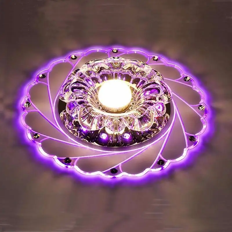 

Modern Crystal LED Ceilin Light Circular Colorful Chandelier For Living Room Aisle Corridor Concealed