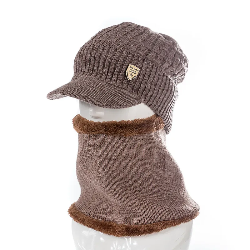 Высокое качество, хлопок, 1998, с добавлением меха, зимние шапки Skullies Beanies для мужчин и женщин, шерстяной шарф, шапки, маска, шапка, вязаная шапка