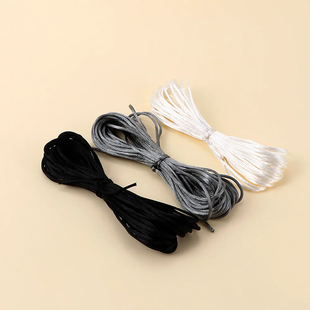 

Baby Teether Accessories 10m Satin Silk Rope 2mm Nylon Cord for Baby Mom Jewelry Making Teething Necklace Rattail Cord