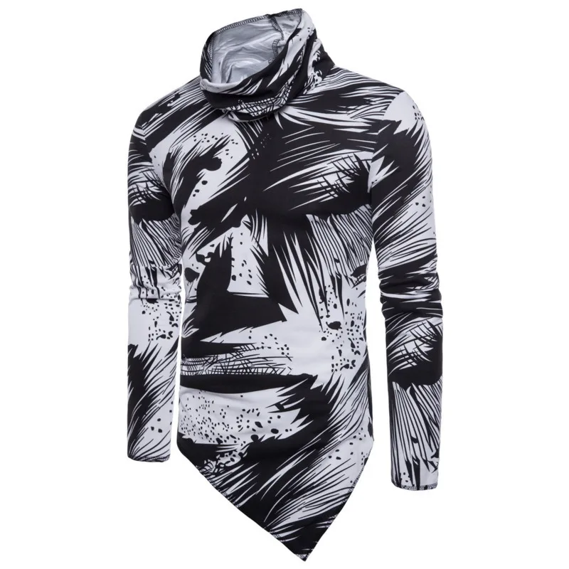 Gray Chemises Printemps Vêtements D'été Irrégulière Hommes white De T T Mode Haut Impression Col Et shirts OTqw6H