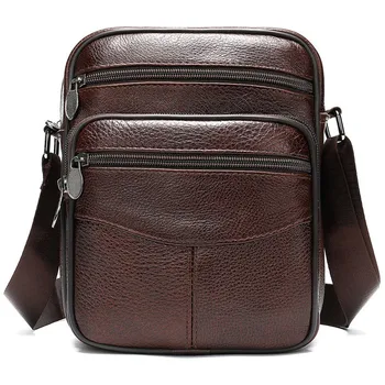 

High Quality Messenger Bag Men Genuine Leather Shoulder Bag Men's Bags Small Flap Casual Crossbody Bags For Men Handbag
