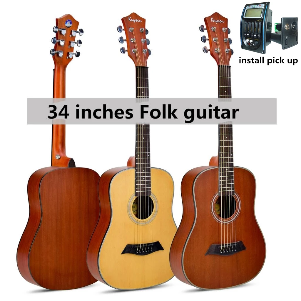 

Guitar Acoustic Electric 34 Inch Steel-String Balladry Folk Flattop Guitarra 6 String Matte Sapele Spruce Red Travel Electro