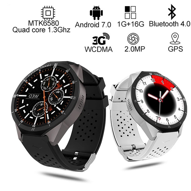 KW88 Pro 3g Смарт-часы Android 7,0 gps телефон MTK6580 четырехъядерный 1 Гб+ 16 Гб 1,39 дюймов 400*400 экран с камерой МП умные часы