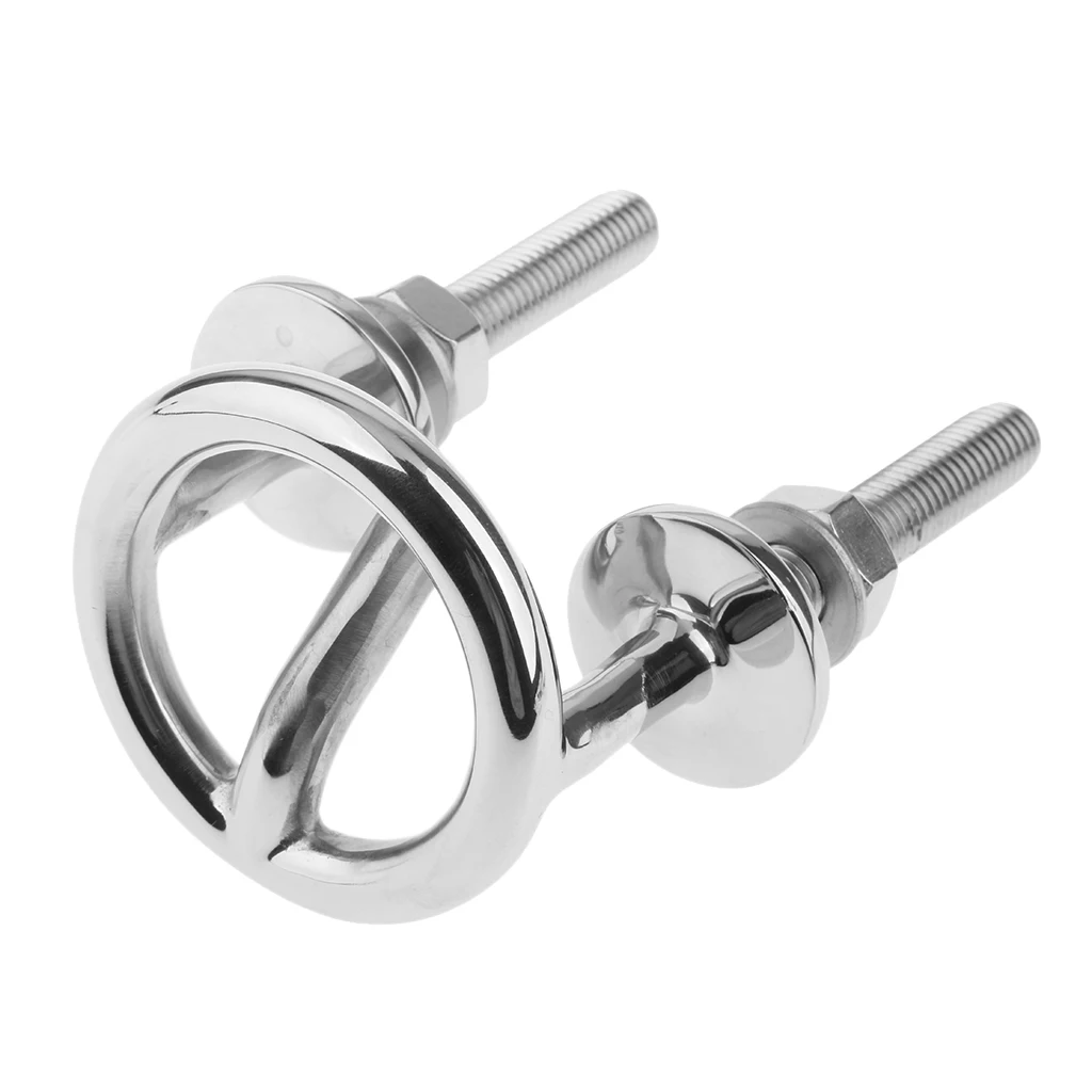 Stainless Steel Transom Mount Tow Eye 2.5'' Ring Hitch Hook Water Ski Boat