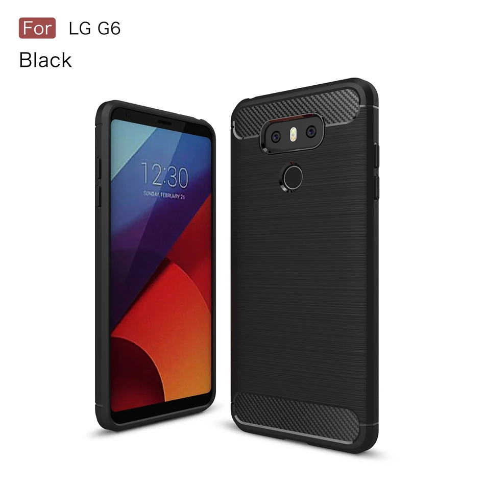 

Carbon Fiber TPU Case For LG G6 Q6 Shockproof Armor Cover Phone Case For LG V30 Bumper Back Cover Case