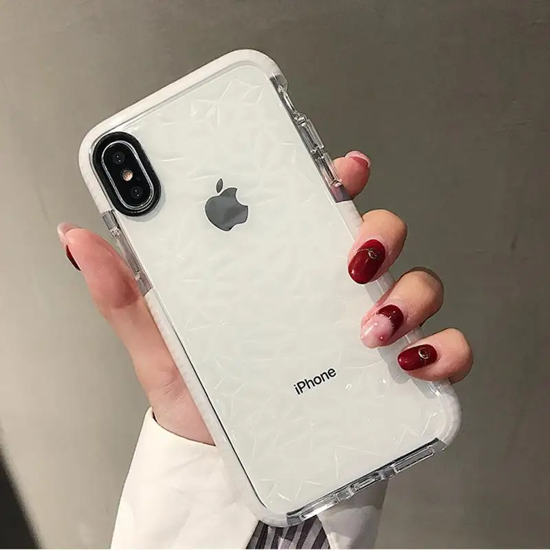 Противоударный чехол для iPhone X XR XS Max 7 8 Plus мягкие прозрачные розовые телефонные