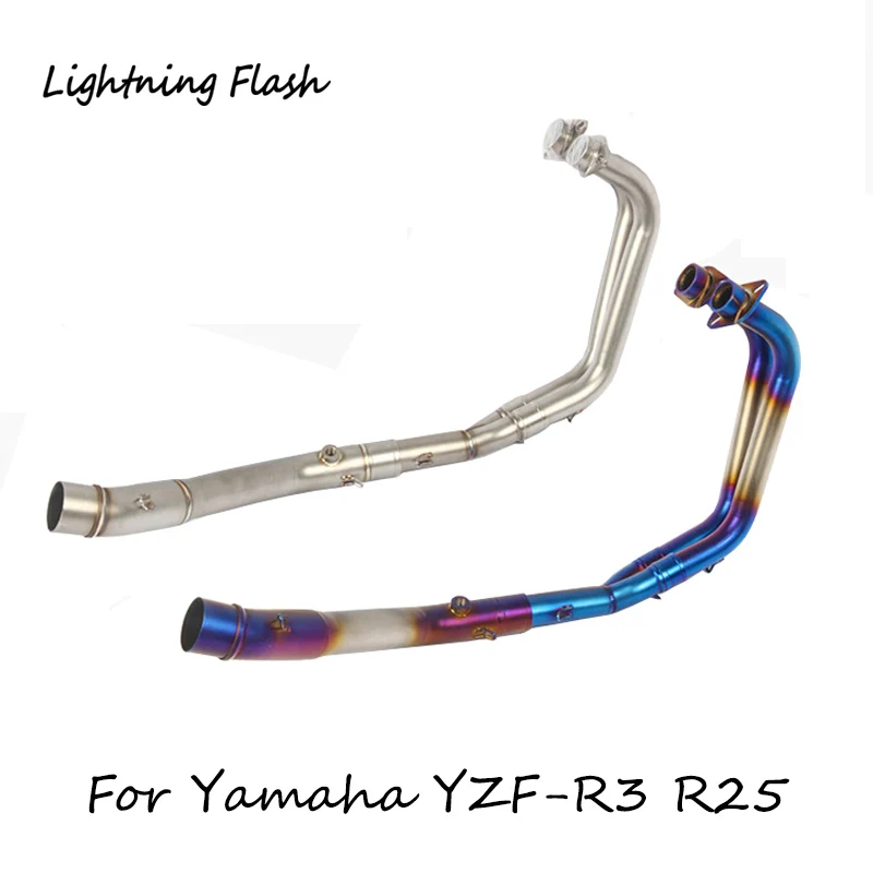 

For Yamaha YZF-R3 R25 Motorcycle Exhaust System 50.8 mm Header Mid Pipe Stainless Steel Connecting Elbow Slip On Modified Blue