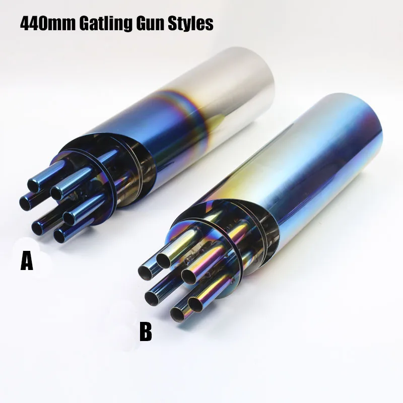 440*102mm inlet Motorcycle Motorbike Modified Gatling Gun Exhaust Pipe
