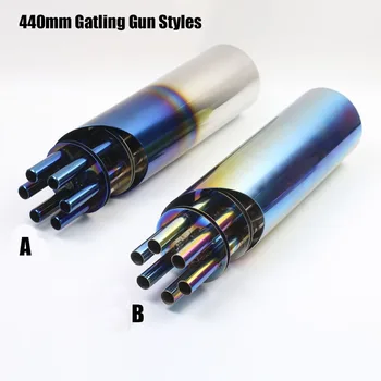 

440*102mm inlet Motorcycle Motorbike Modified Gatling Gun Exhaust Pipe Gatling Gun Styles muffler with rotate cap exhaust 440mm