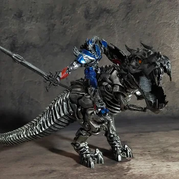 

Transformation Movie 4 Optimus OP Tyrannosaurus Rex Statue Hand Dinosaur Model PVC Action Kid Dolls toy Skyreach pillar statue