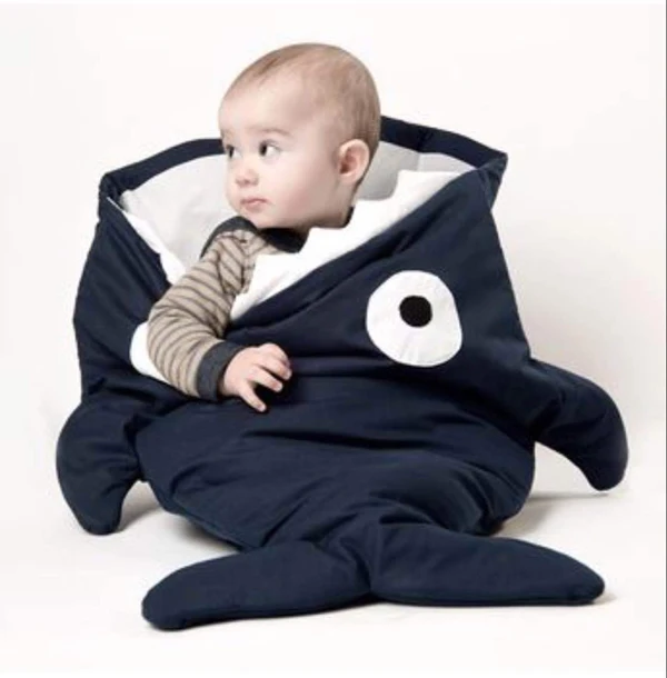 2015 New Black Shark Shaped Infant Nap Mat Baby Sleeping Bag In