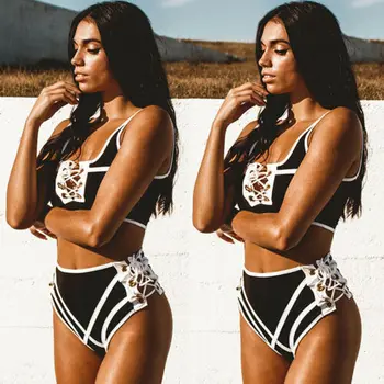 

Women's High Waisted Bikini Sets Padded Swimsuit Push Up Bathing Suit Swimwear