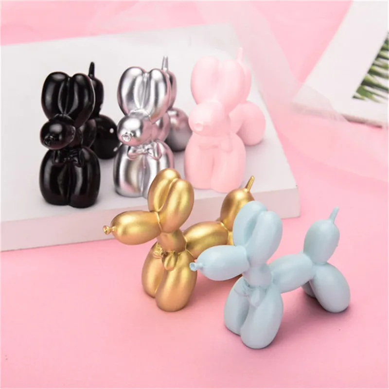 

Best Selling Small Balloon Dog Statue Resin Craft Gift Modern Sculpture Cake Baking Decoration Family Party Table Decoration