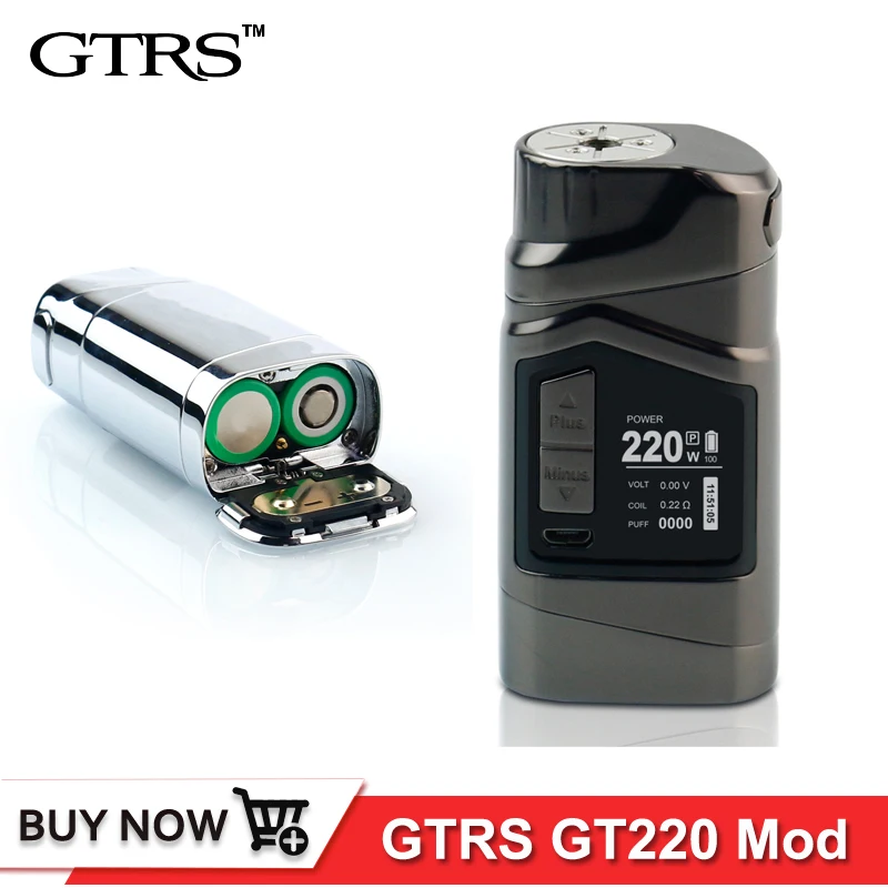 

Original GTRS GT220 Box mod vape 18650 battery upgrade GT150 mods vaporizer e cigarette mod 220W electronic cigarette