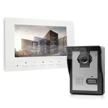 DIYSECUR 7 pulgadas Teléfono Video de La Puerta de Intercomunicación de Vídeo 1 Cámara 1 Monitor para Casa/Oficina De Seguridad Del Sistema