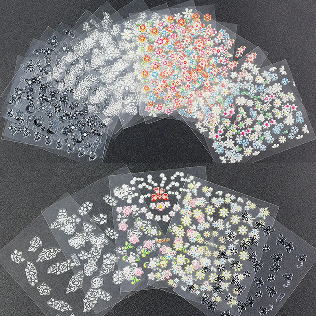 

30PCS Muti-color Nail Brush 3D Fresh Colorful Waterproof Strippable Nail Sticker Decal Manicure Stamping Sliders for Nail