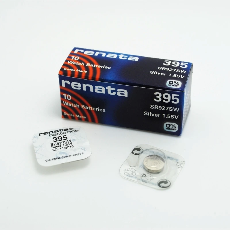 

10Xrenata Silver Oxide Watch Battery 395 SR927SW 927 1.55V 100% original brand renata 395 renata 927 battery