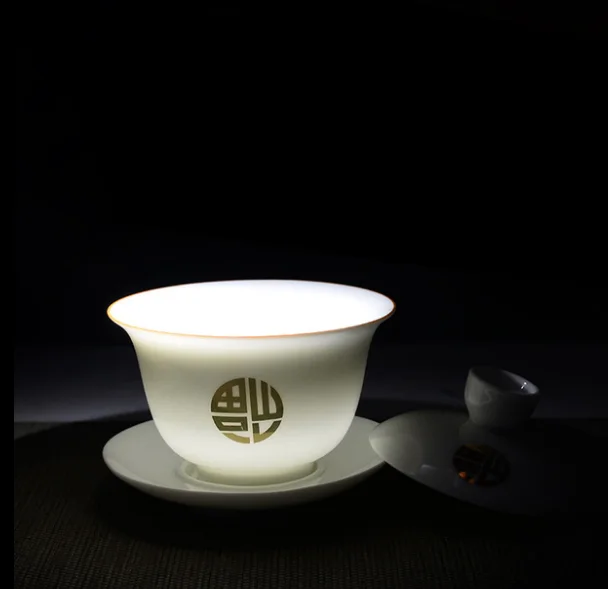Креативная китайская церемония Kongfu, Gaiwan, белая супница, керамический гайвань, чайная супница, изысканный портативный чайный сервиз, чайная посуда LF388