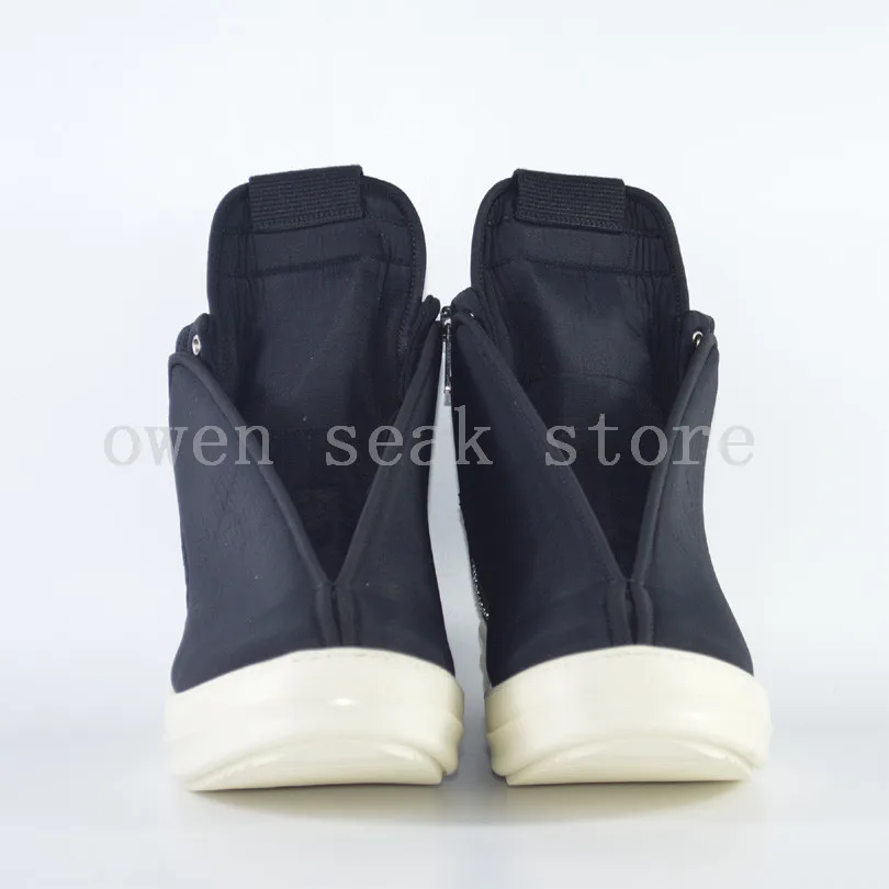 - Owen Seak Men Shoes Luxury Trainers Cotton Fabric Winter Ankle Boots Casual Brand Zip HighTOP Flat Black Shoes Big Size Sneaker