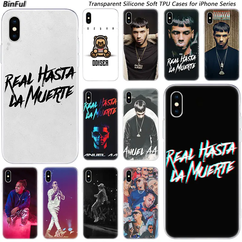 

Hot Anuel aa Ozuna Silicone Fashion Transparent Case for Apple iPhone 11 Pro XS MAX XR X 7 8 Plus 6 6s Plus 5 5C 5S SE TPU Cover