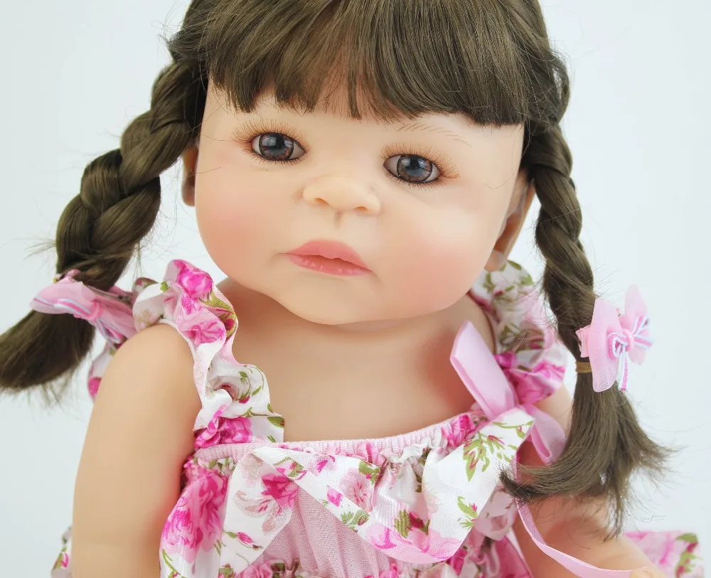55 см силиконовый Reborn Baby Doll игрушка для девочки винил новорожденный Милая