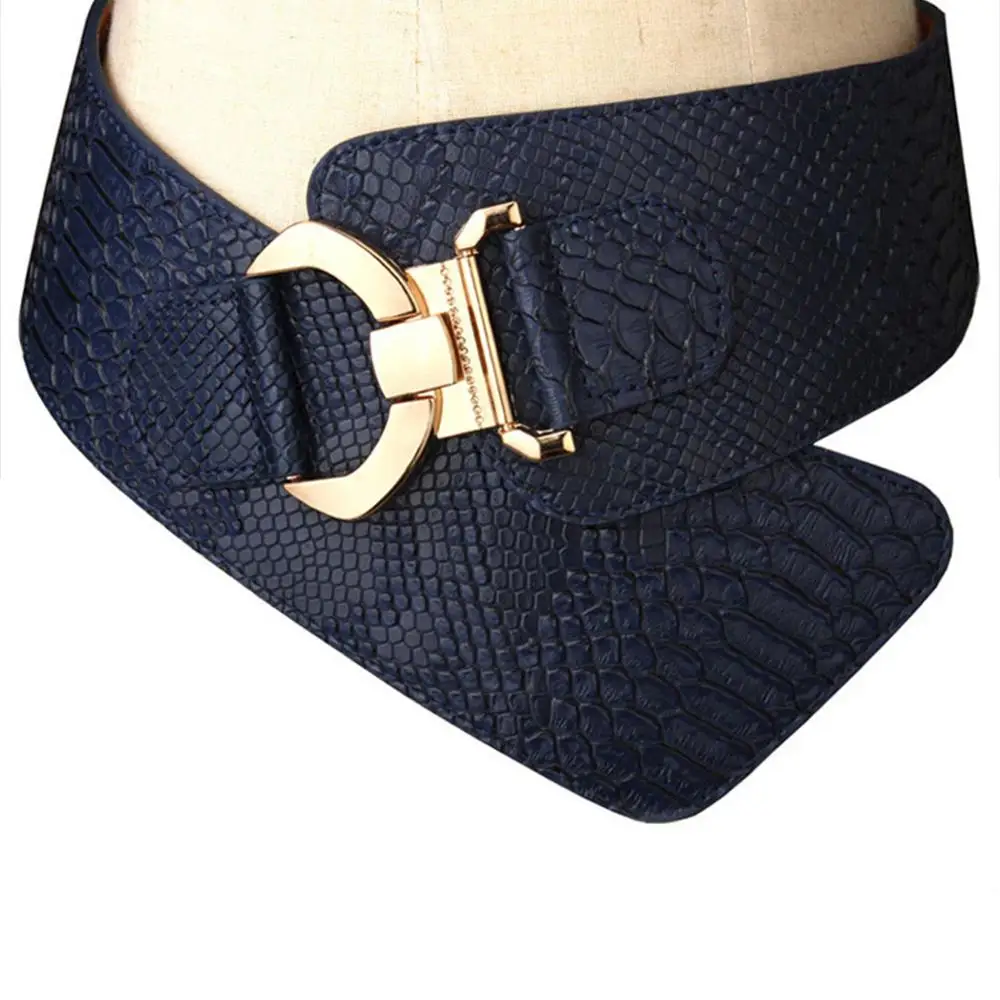 

Women Wide Stretch Cinch Belt Waist Band Buckle Elastic Waistband Waist Seal New Atmosphere Body Wide Super Decorative Belts