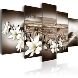 Современная живопись холст стены книги по искусству гостиная модульная фотографии 5 панелей лилии цветочный принт украшения дома