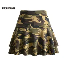Женская юбка с высокой талией для девочек; сезон весна-осень; камуфляжная повседневная школьная плиссированная юбка