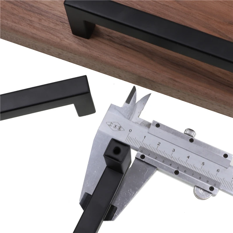Furniture Handles Modern Square Stainless Steel Kitchen Door Knobs Cupboard Wardrobe Drawer Pulls