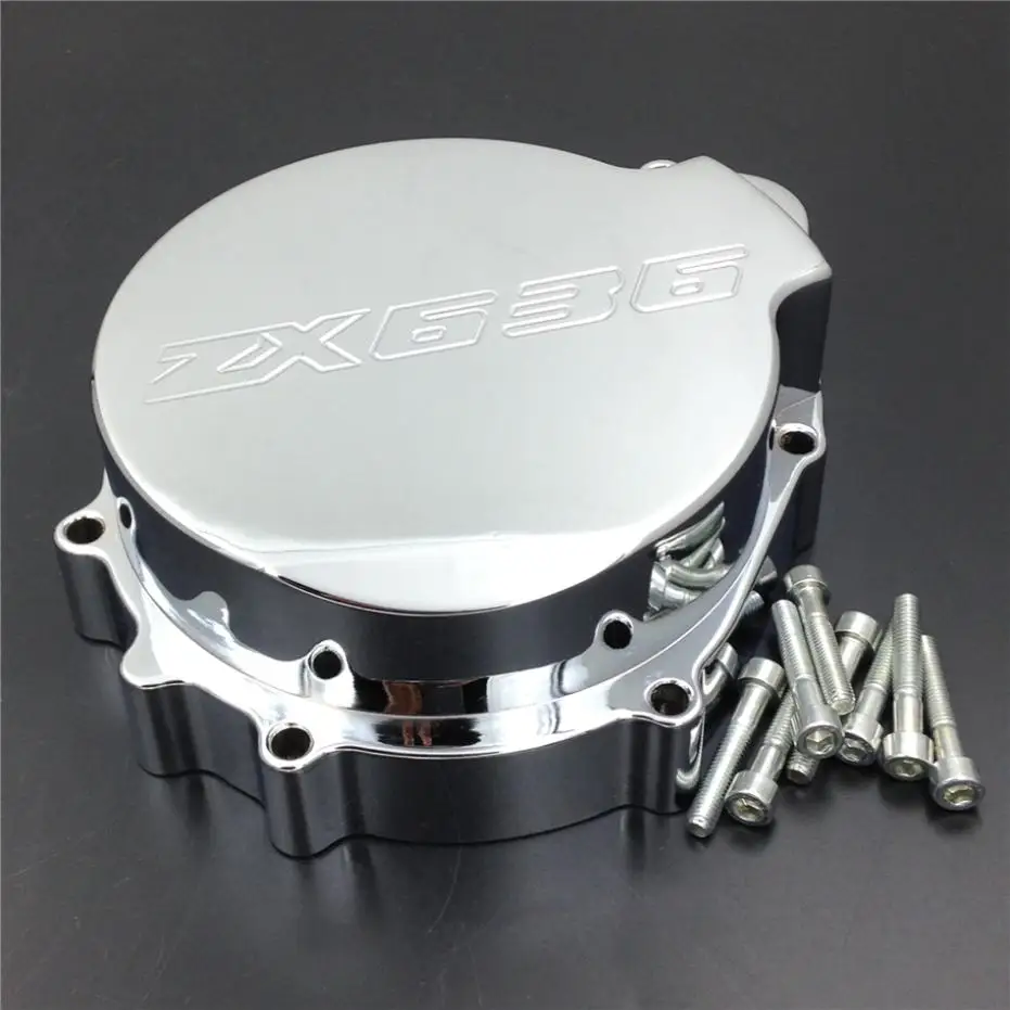 For Motorcycle Kawasaki ZX6R 636 2003 2004 Engine Stator cover CHROME