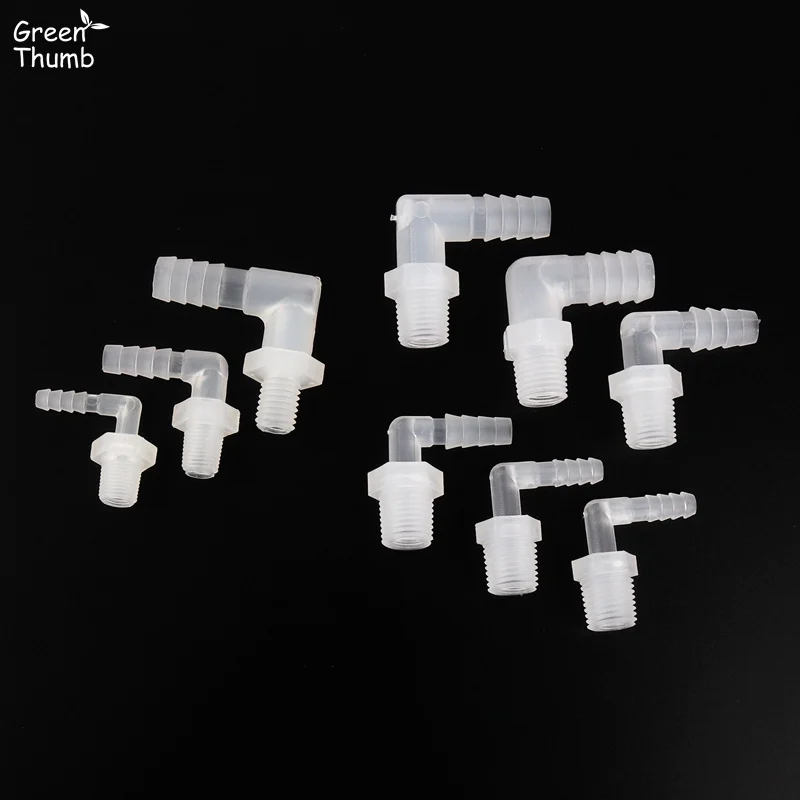 

7pcs Outer Dia3.9-11.1mm Male Thread 1/4/1/8inch Pagoda Elbow Connector Transparent Hose Pipe Adapter Air Pump Fish Tank Fitting