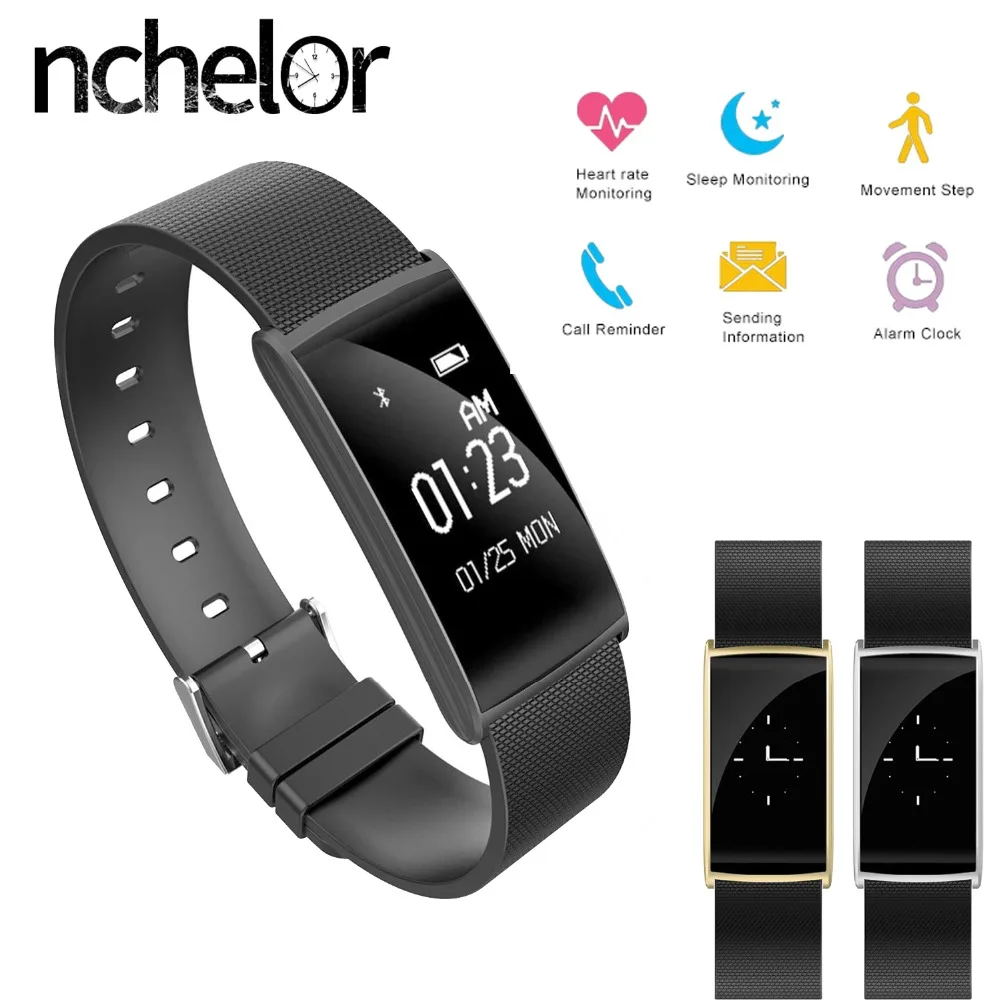 

Fashion Sport Smart Bracelet Fitness Tracker 0.96" Screen Heart Rate Monitor Watch Bluetooth Waterproof Wristband for Men Women