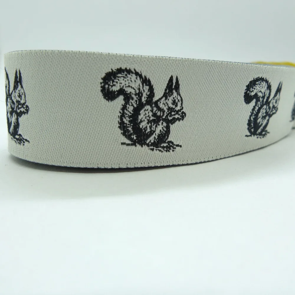 

10 Meters 7/8'' 22mm Squirrel Pattern Dog Collar Woven Jacquard Ribbon