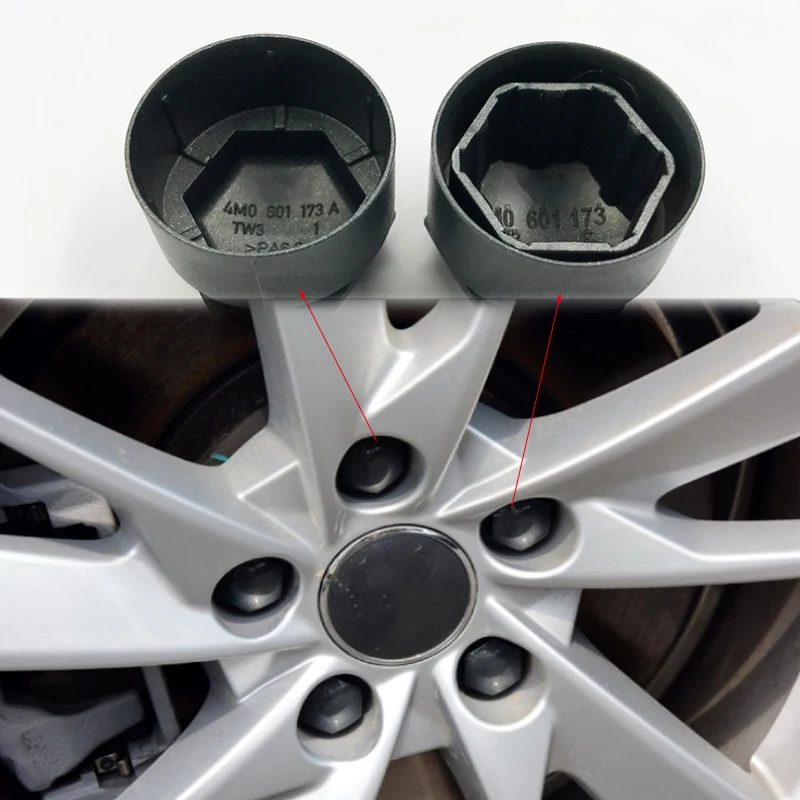 

4M0601173 Tyre Cap Hub Decorative Cap Screw Cover Grey Anti-theft Screw Cap 4m0601173 4M0 601 173 for Audi A3 A4l Q7 2017-2019
