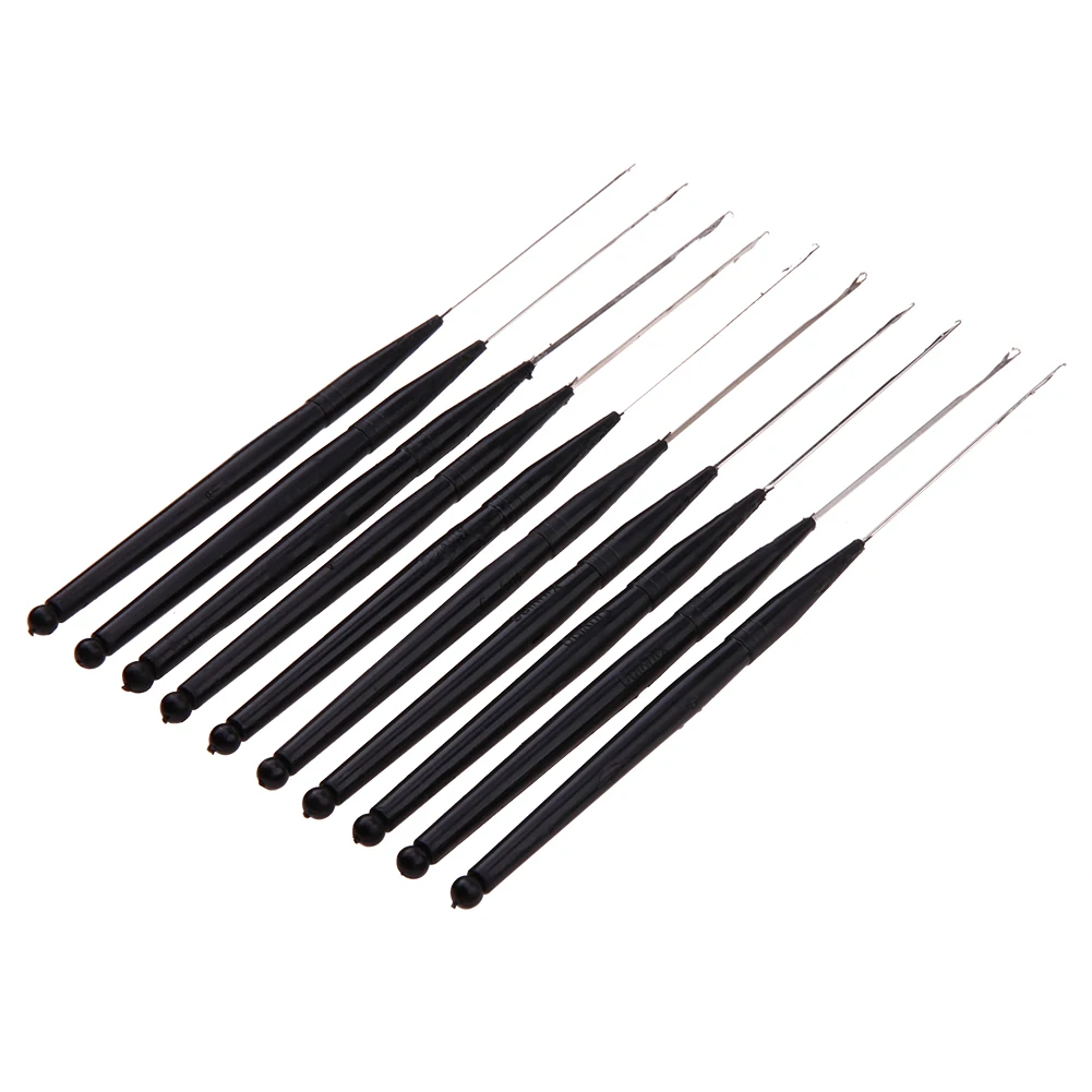 10 шт. набор инструментов для вязания, пластиковый крючок для вязания, игла, инструмент для плетения, маркеры для вязания, набор для вязания - Цвет: Черный