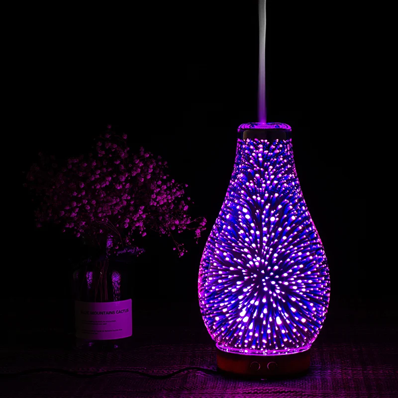  3D Colorful LED Night Light LED Mist Ultrasonic Sprayer Aromatherapy Lamp Air Humidifier Aroma Oil  - 33020063594