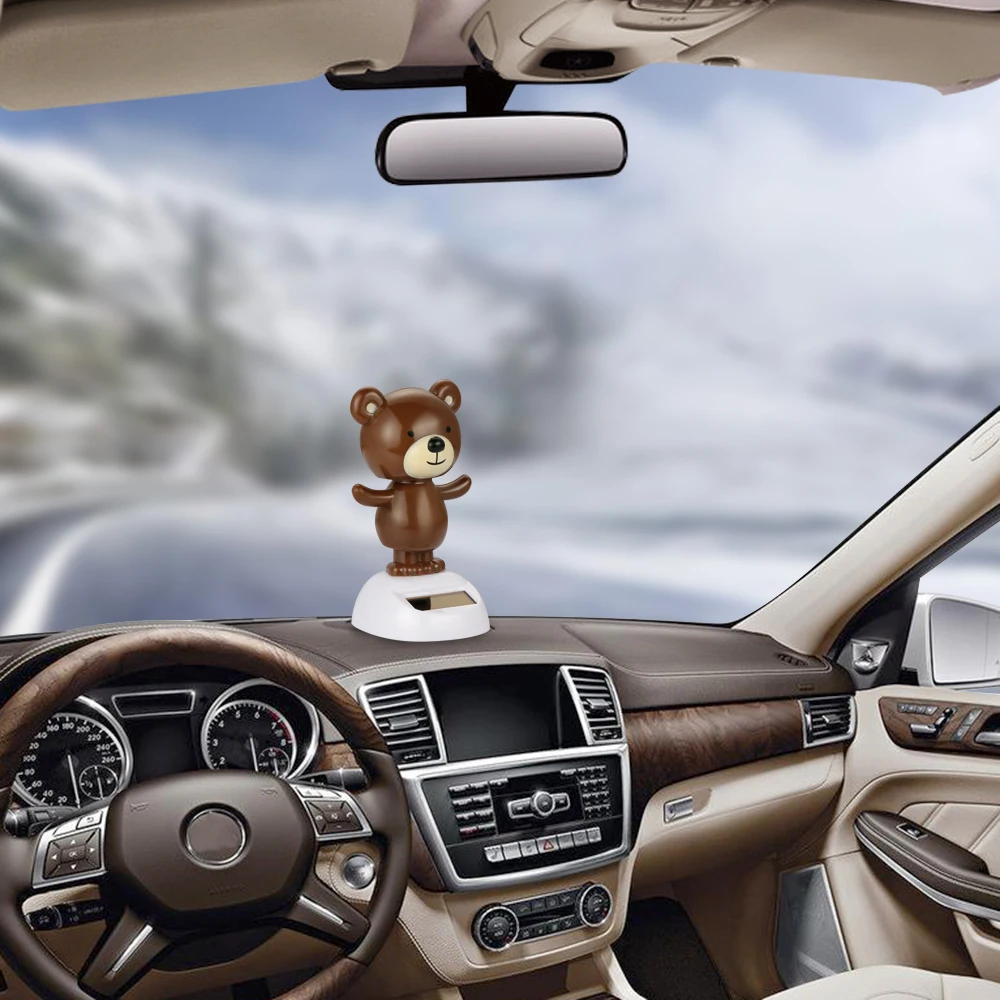 car ornaments decoration cute solar dancing bear toys home office auto mobile office
