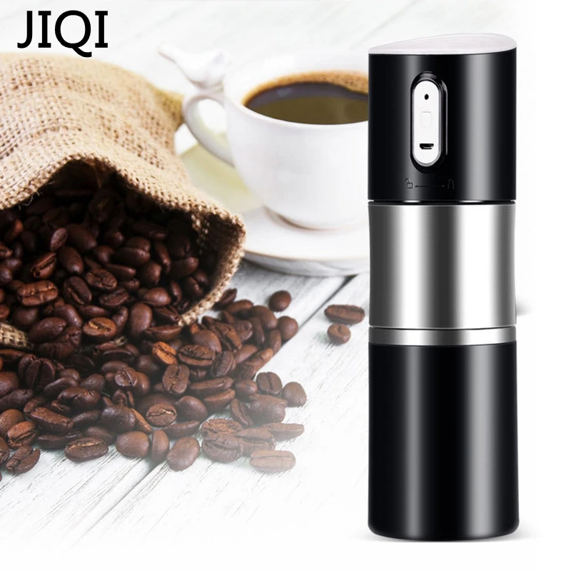 JIQI Portable Mini Coffee machine Electric Coffee Bean Grinder with