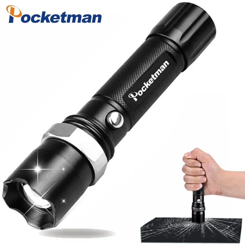 

3800 Lumens T6 Powerful LED Flashlight Rechargeable Torch 5 Mode Zoomable Torch Flashlight For Bike 18650 Holster Linternas Lamp