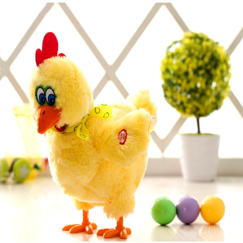 Новая электрическая музыкальная Танцующая курица, курица, несущая яйца цыплят, кукла сырая, сумасшедшая, Поющая, танцующая, плюшевая игрушка для питомца, детский подарок