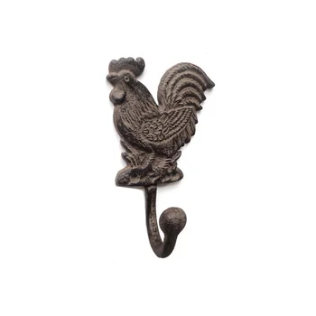 

Vintage Antique Single Hooks Cast Iron Cock Design Hat Coat Clothes Robe Hooks Metal Hook Decorative Wall Hooks