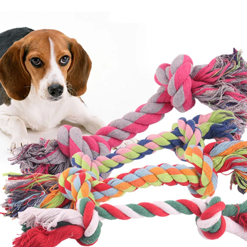 New 17cm Random Color Dogs Cotton Rope Chew Toys Pets Dogs Molar Toy