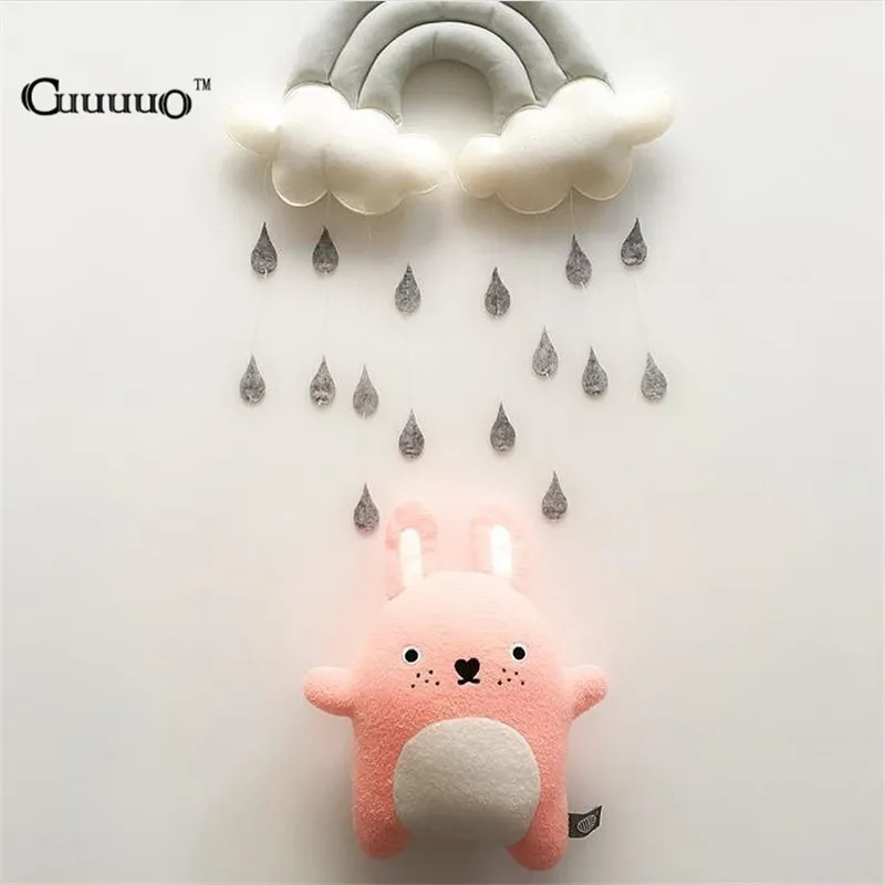 

Raining Clouds Water Drop Non-woven Fabric Baby Lovely Wall Sticker Handmade Festival Decoration Tent Props toy Girl kids Room